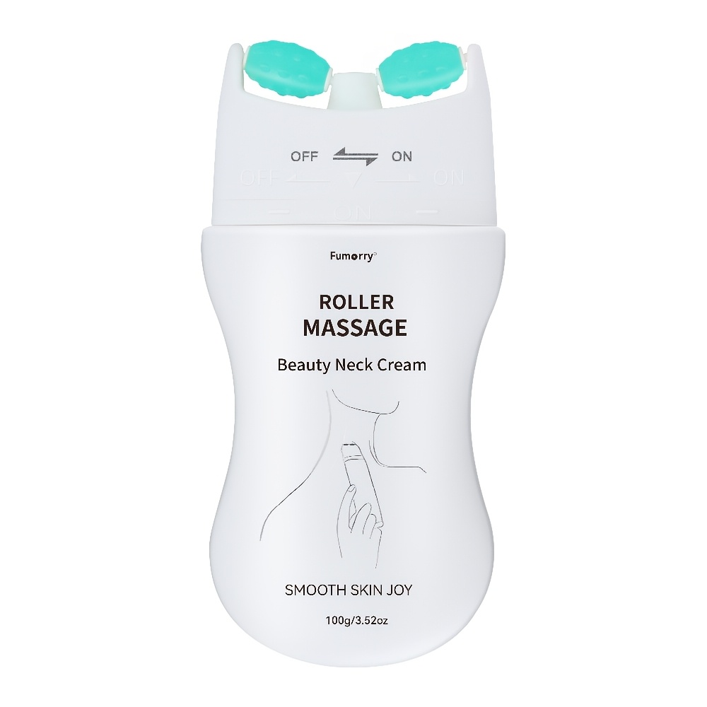 Image of Firming Neck Massage Roller With Hyaluronic Acid Lotion - Alcohol-free, Plant-based Squalane, Shea Butter & Witch For Types - Lift Firming Moisturizing & Massage Cream For , For Halloween