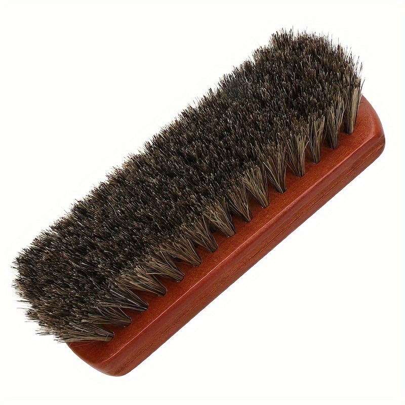 

1pc Premium Horsehair Brush, Soft Bristle Wooden Handle Polish Cleaning Brush For Leather Care And Dust Removal - Home And Commercial Use