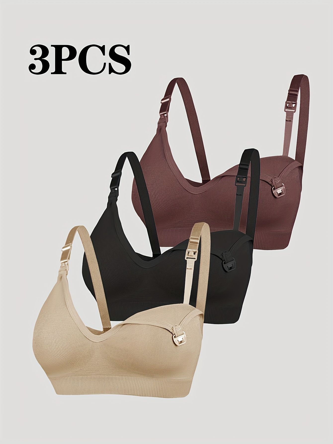 Adjustable Maternity And Nursing Bras for Women, Set of Three