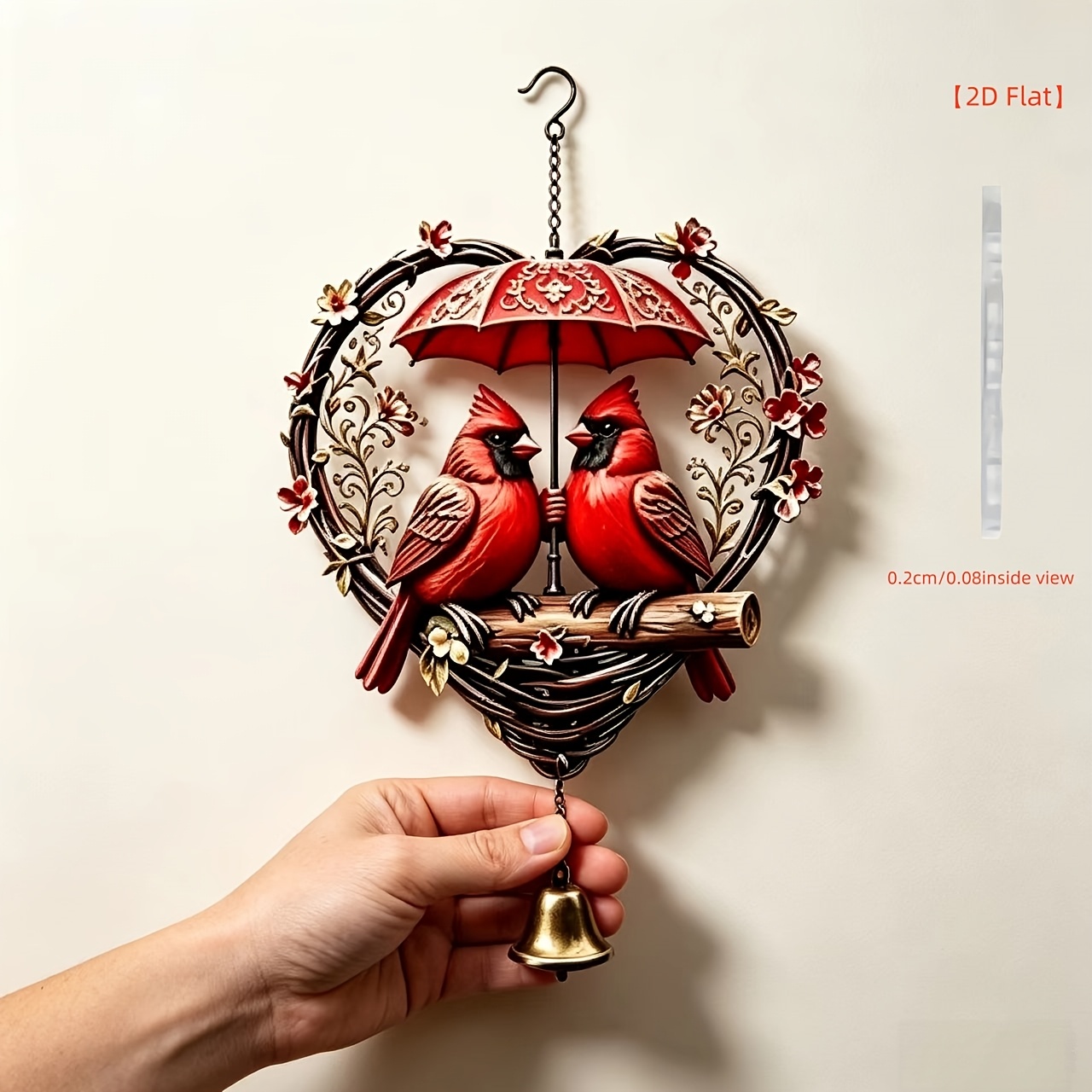 TEMU Grande a forma di con campana, ornamento decorativo da appendere. in metallo assemblato a , 8 pollici di larghezza x 15,8 pollici di lunghezza,