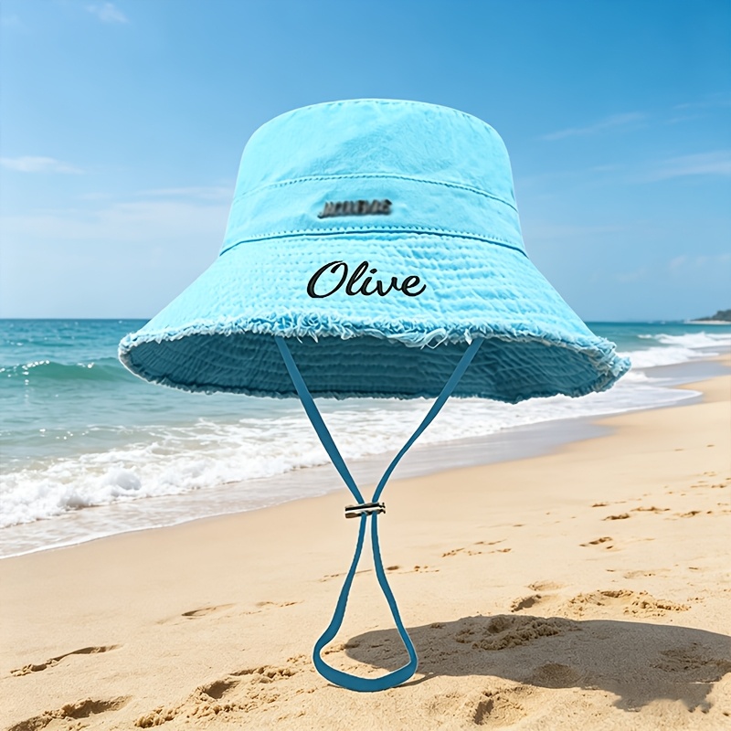 Custom Embroidered Fisherman Hat with Adjustable Drawstring