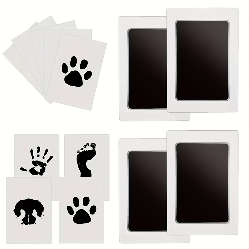 Image of Handprint And Footprint Claw Seal Kit 2 Boxes Of Touch Pads, Cards, Pet Baby Hand And Foot Seals, Suitable For Pets, Perfect Commemorative Gift For Pet Enthusiasts