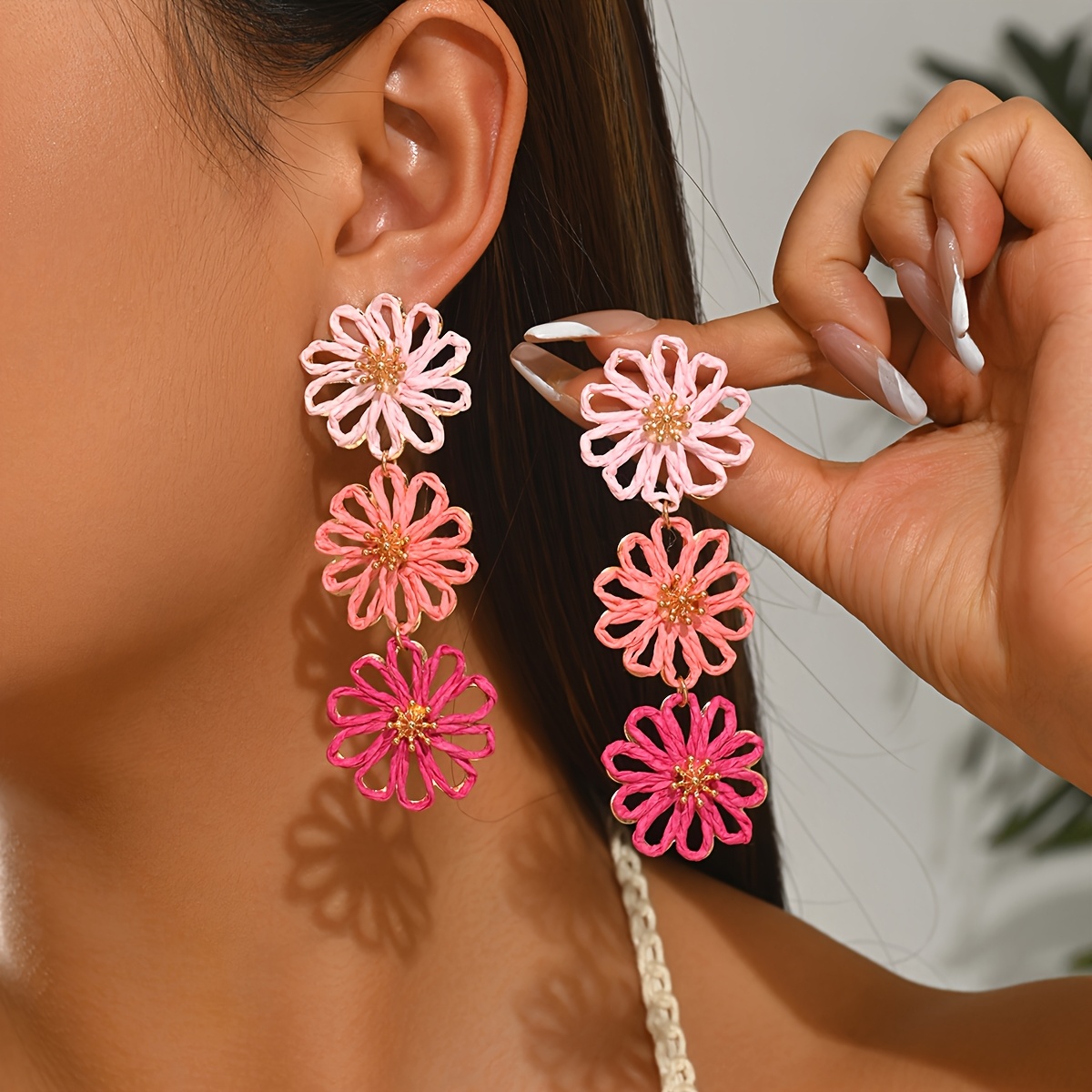 Women's Bohemian Style Multi-Colored Dangle Earrings, Summer Vibes