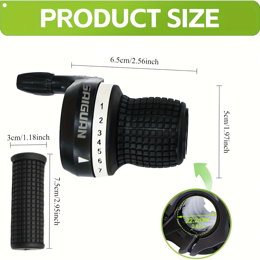 1 pair bicycle twist   shifter lever compatible with 3x7   bicycle drivetrains non slip rubber grip ergonomic twist design with cable management for mtb mountain bike handlebar shifter   installation hardware black ideal for beginners pros mountain biking accessories quality polished  