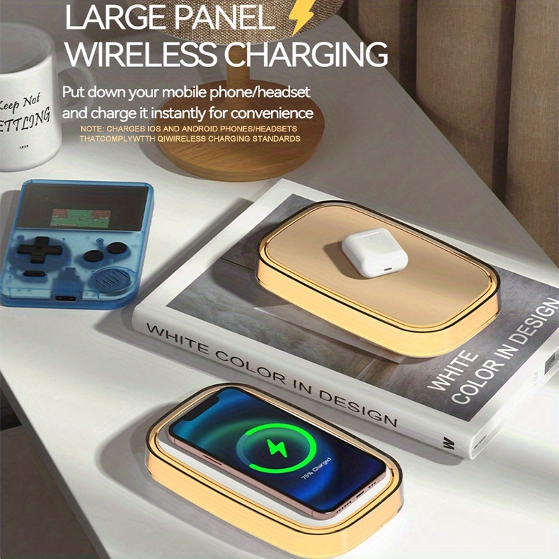 A 15W Wireless Charger with Ambient Touch Dimming, a Multifunctional Fast Charging Station Suitable for Huawei And Apple Devices, Wireless Charging for Headphones, Desktop Lighting, Essential for Professionals in Offices And Bedrooms
