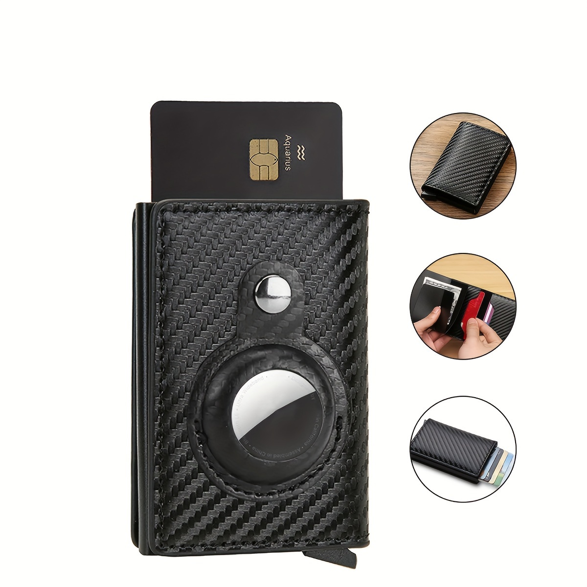 

1pc Simple Ultra-thin Card Case With Airtag Holder, Fashion Card Holder