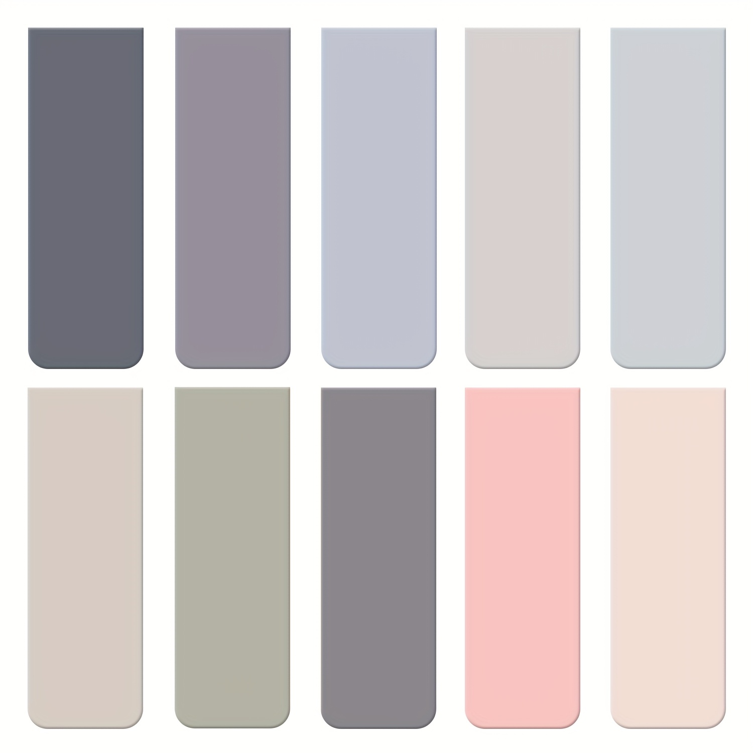 Image of 10pcs Magnetic Bookmarks - Pearlescent Page Markers With 10 Pastel Colors, 2.36 Inch Strong Magnets For Books, School, Office, Home Reading - Students & Teachers
