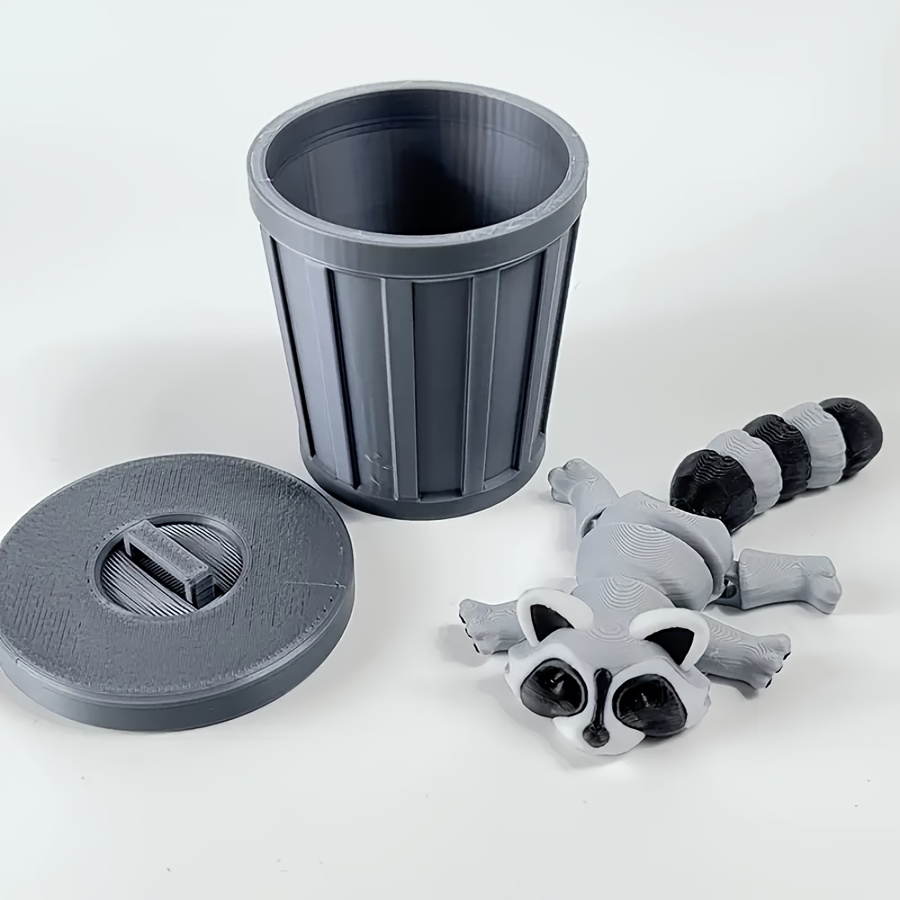 raccoon fidget and trash can gift box 3d printed raccoon trash can decor gifts for home party gifts office decoration and holiday gifts   christmas halloween easter and valentines day gift