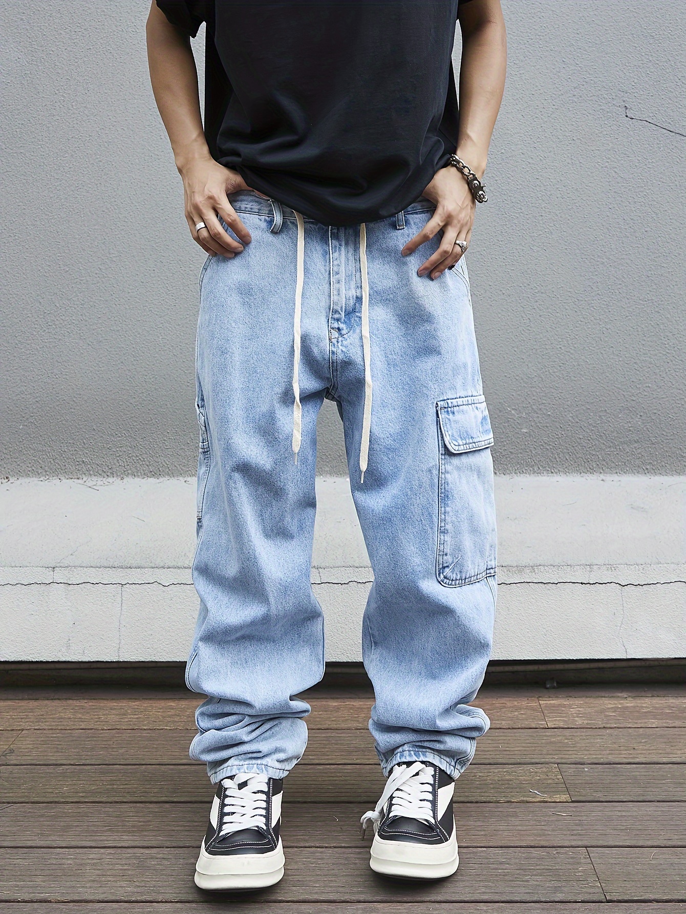 Hip Hop Jeans Vintage Atacado Men Bermuda Jeans Hip Hop Men Baggy
