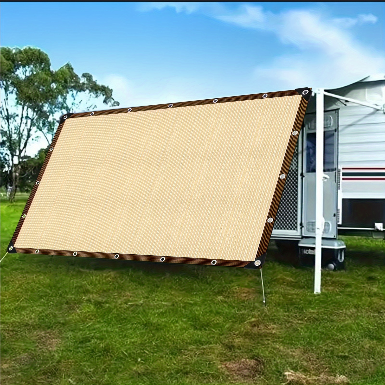 TANG Beige Rectangle Sun Shade Sail - 11 Ft X 22 Ft, UV Block Canopy For Patio, Deck, Garden & Backyard