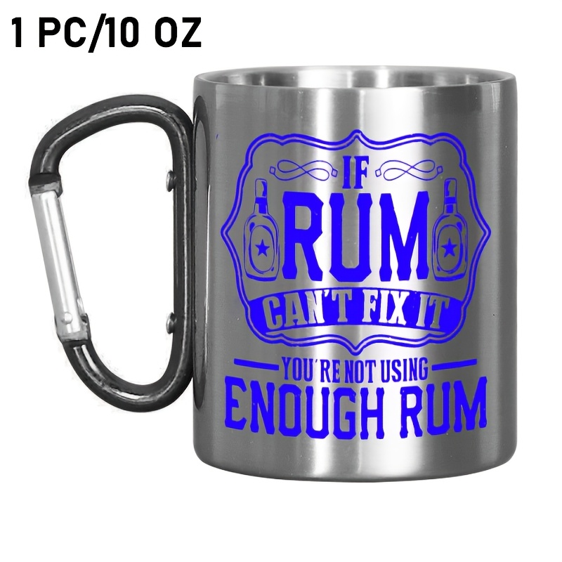 TEMU 1pc A 10oz Rum Coffee Mug Suitable For Restaurants And Businesses, Made Of Reusable Stainless Steel. It Be Hand Washed Only And Is Ideal For