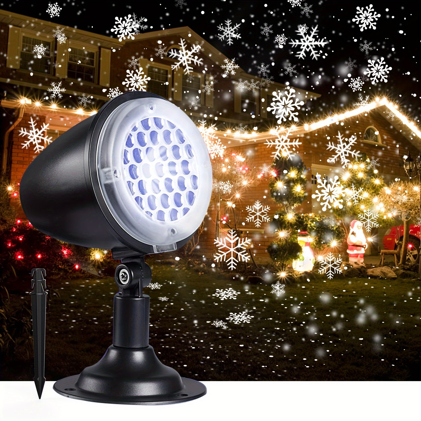 

Christmas Projector Lights Outdoor, Snowflake Projection Lights, Ip65 Waterproof Christmas Snow Projector, Rotating Projection Lamp For Halloween, , New Year, Party And Garden Decoration