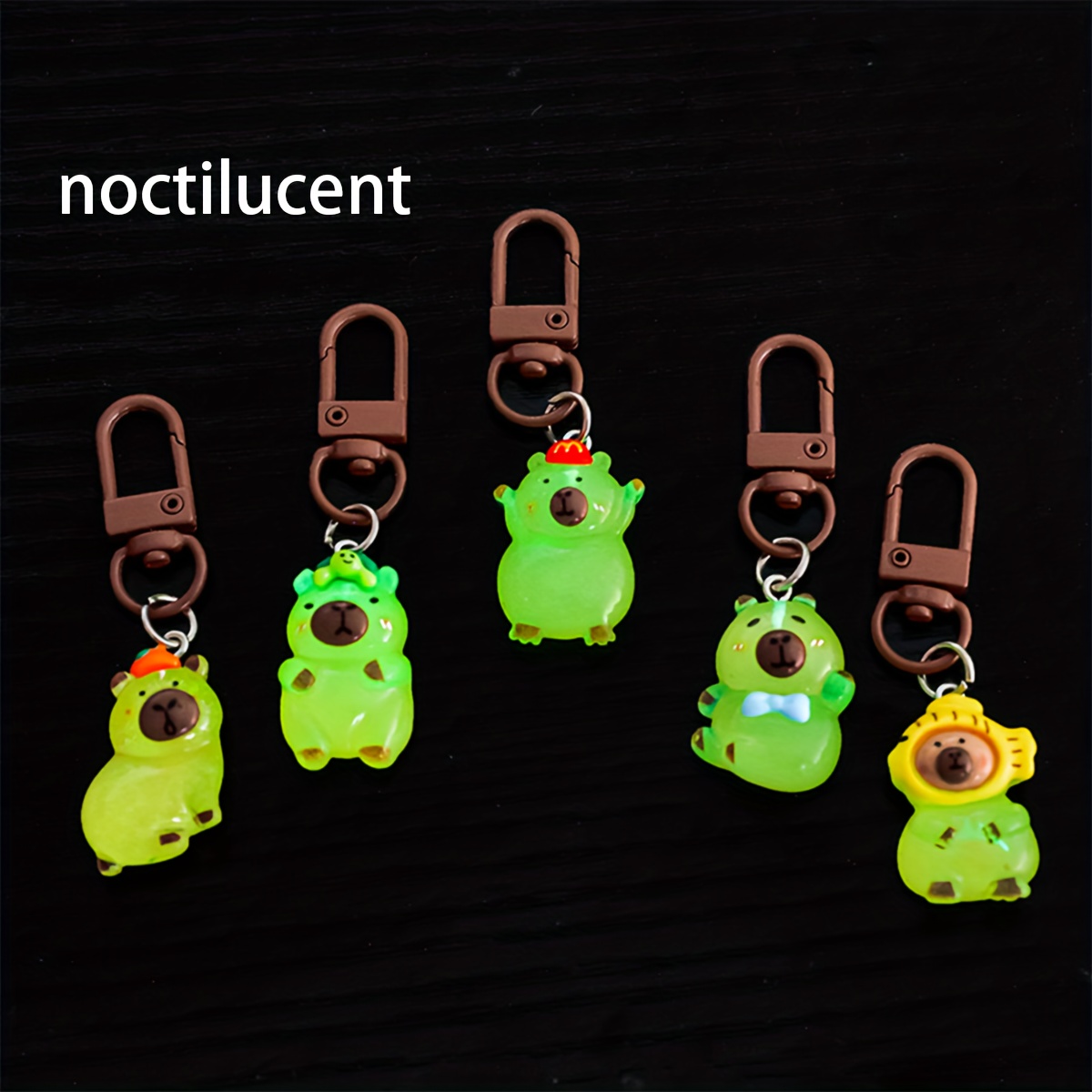 

5pcs Capybara Keychains, Funky Resin Charms For Men, Abs Key Rings, Car Key Accessories, Party & Holiday Gifts For Students, Bags Decor