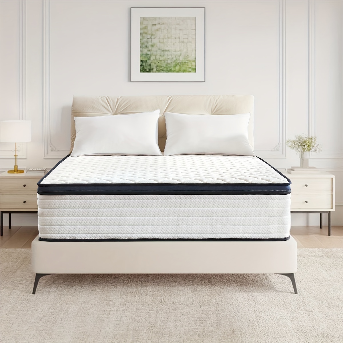 TEMU Hybrid Mattress 12"mattress - Memory Foam & Pocket Springs, Pressure , Medium Firm , Motion Isolation, Ideal For All Sleep Positions, Individual For