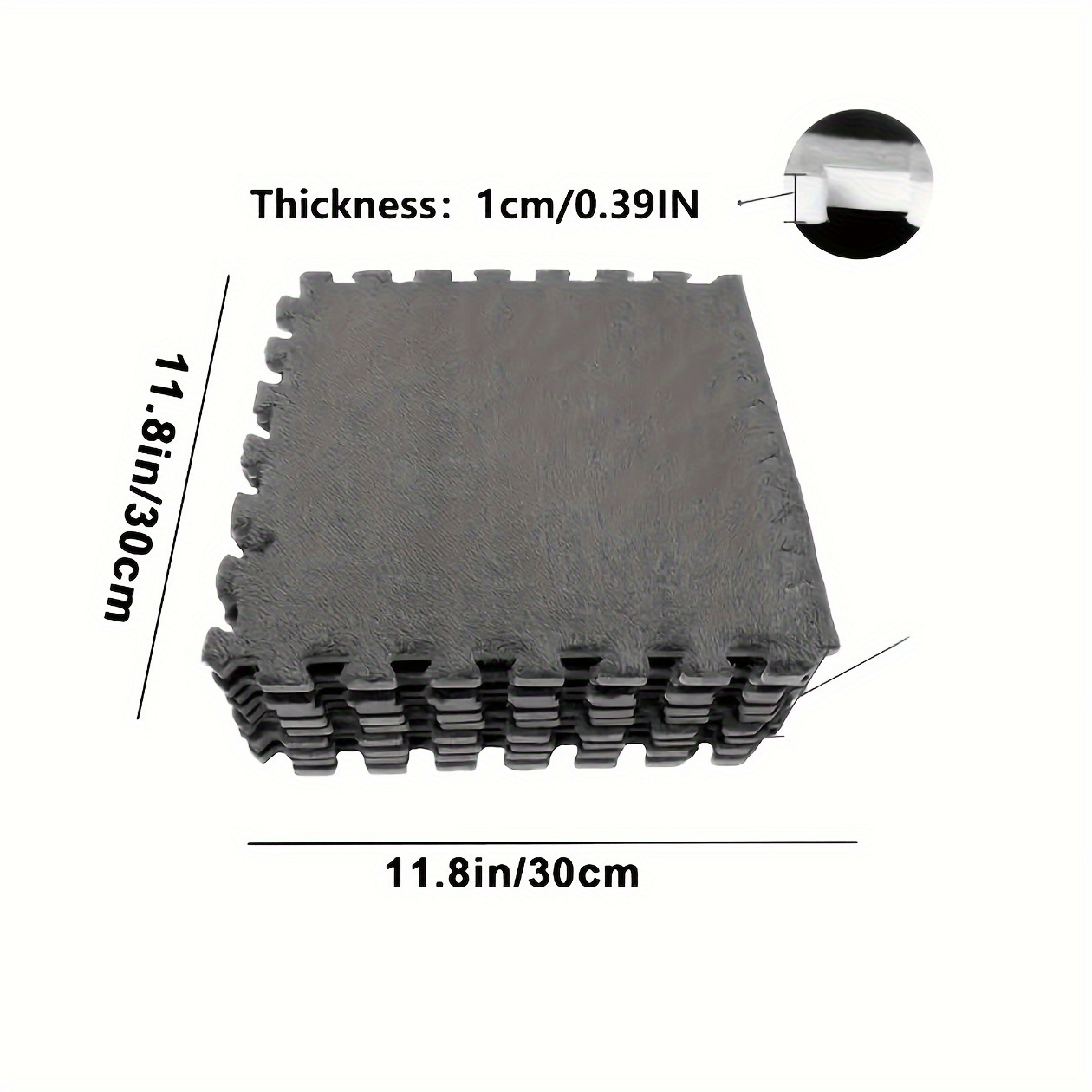 12pcs Thick Plush Interlocking Carpet Mat For Closet, Tatami Room, Bedroom, Living Room, And Rental Space Renovation