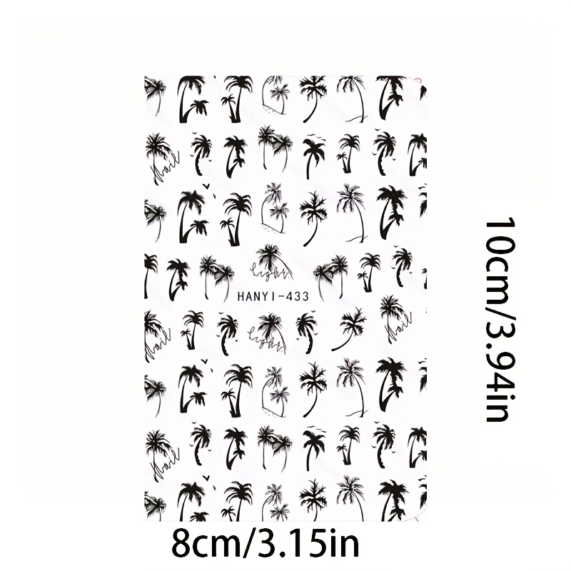 Image of 1pcins Summer Coconut Tree Fresh Nail Decal Nail Art Sticker