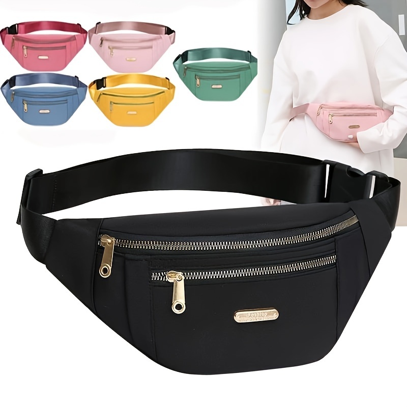 

1pc Oxford Fanny Pack, Style Décontracté, Léger, Sangle D'épaule Réglable, Fermeture À Glissière, Non Doublé, Lavable À , Nettoyable Avec Des Essuie-tout, Idéal Pour Et Les