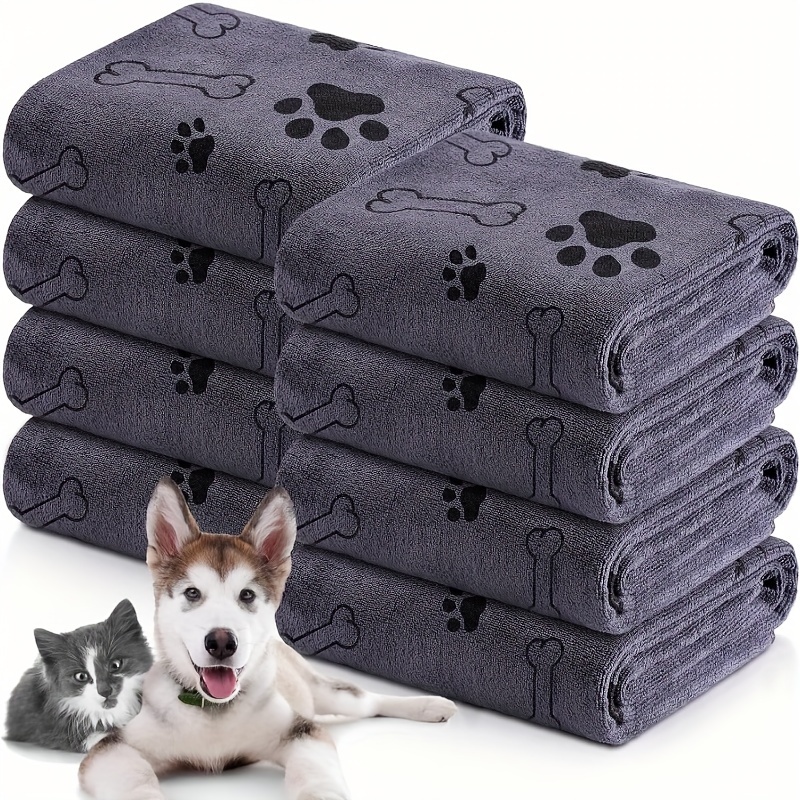 TEMU 1pc Pet Bath Towel, Pet Dog Bathing Towel Quick-drying Soft Absorbent Does Not Shed Hair Suitable For Cats, Dogs, And Other Pets