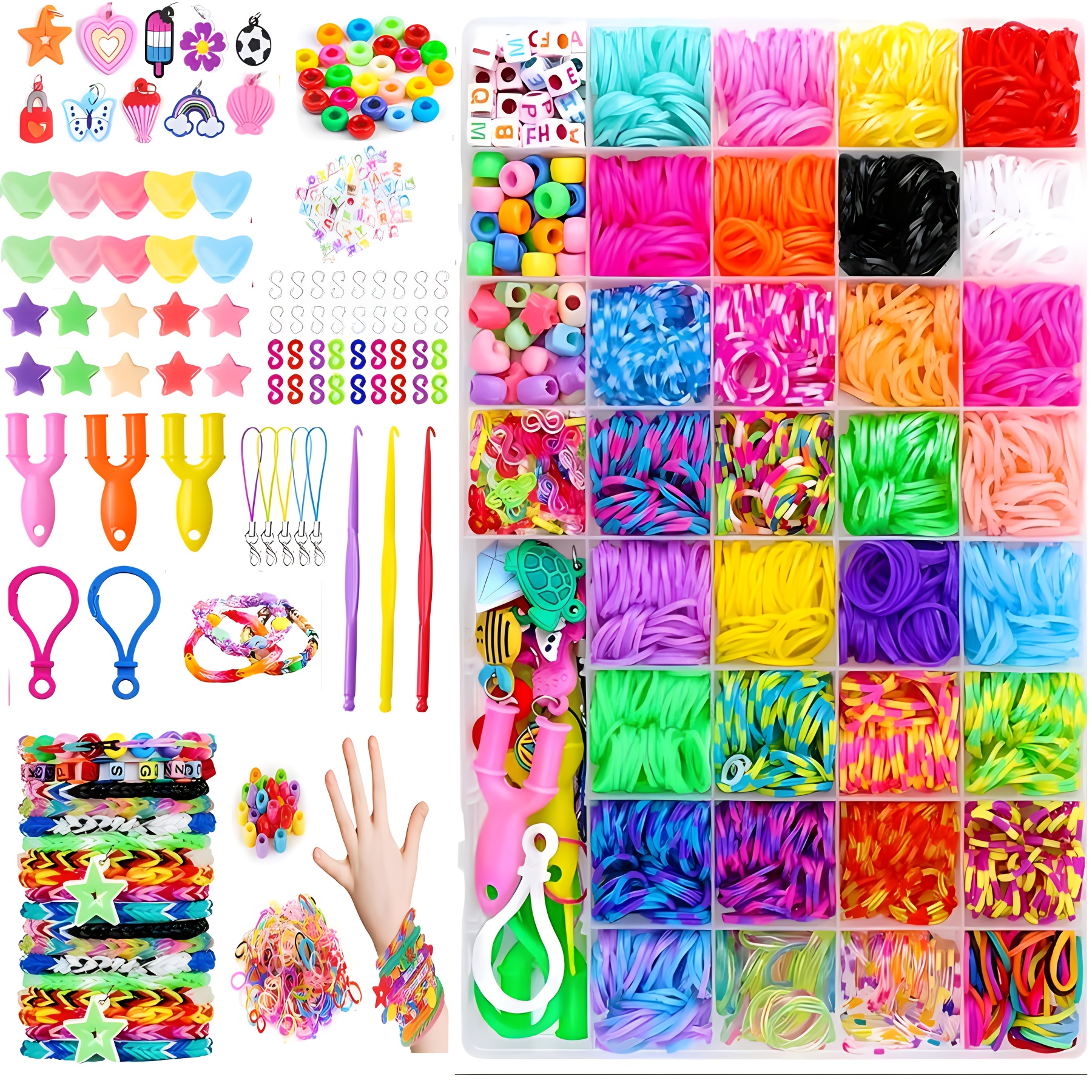 

Diy Bracelet Making Kit - 40-grid Colorful Silicone Bands & Accessories Set, Perfect For Jewelry Crafting - Ideal & Christmas Gift