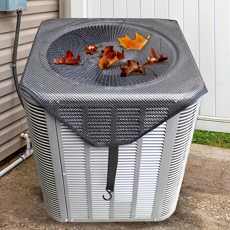 1 air conditioner cover suitable for central air conditioner outdoor units size 25 98 35 83 inches outdoor air conditioner unit protective cover household appliance ventilation cover leaf proof