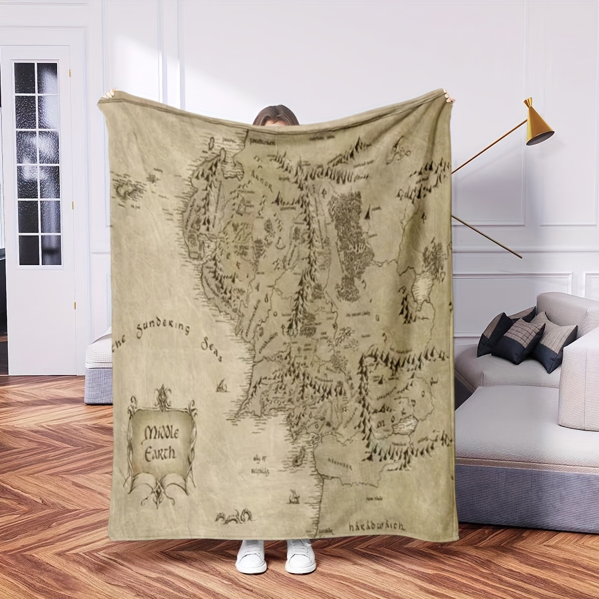 

1pc Map Blanket - , Stain , , Washable, Bedding,