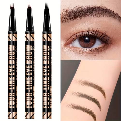 4 split head liquid eyebrow pencil waterproof and fast drying filled with eyebrows quick eyebrow painting enhance eyebrow color