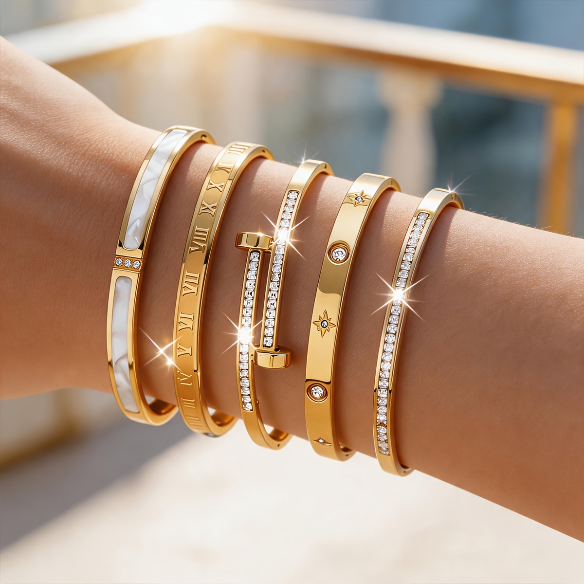 TEMU Women's Fashionable Stainless Steel Bracelet, A Hypoallergenic Accessory Suitable For Daily Wear Or Party Use, An Ideal Gift For Mother's Day