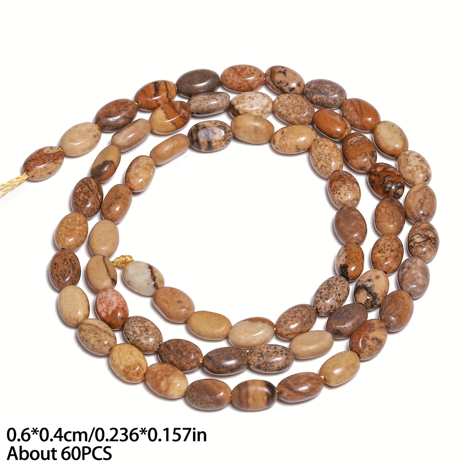 Natural Oval Stone Spacer Beads for DIY Jewelry Making