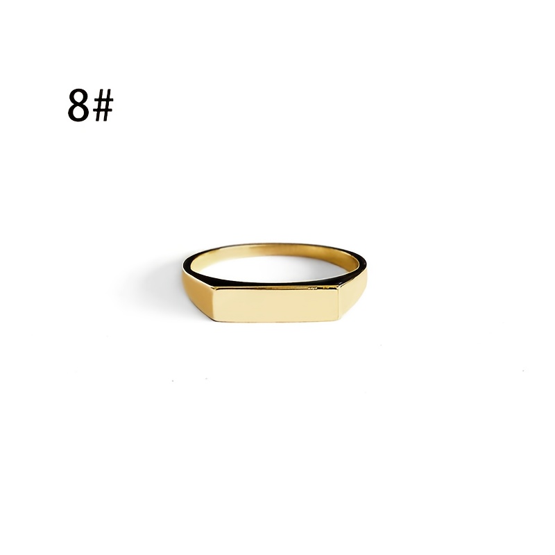 TEMU Dames Custom Vierkante Bar Ring - Gepersonaliseerde Naam/ Eenvoudige Ring - Fijne Sieraden Cadeau, Perfect Cadeau voor Vriendin, Vrouw, Moeder,