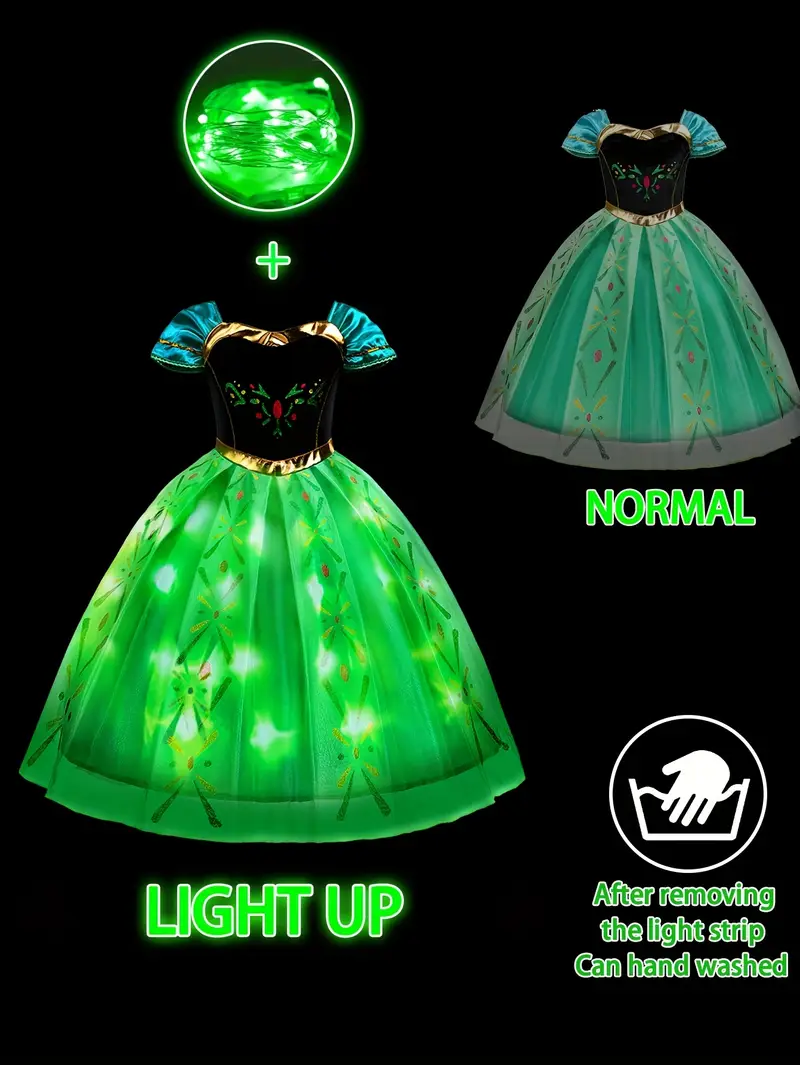 princess led dress girls green tulle princess gown fairy - Temu Kuwait princess led dress girls green tulle princess gown fairy - Temu Kuwait