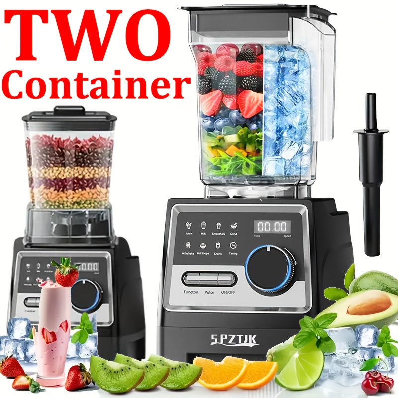 TEMU Professional Blender With 68oz+800ml 2 Containers, Smoothies Blender, Professional Wall Blender, Shake Blender And Grinder Combo-8 Functions,