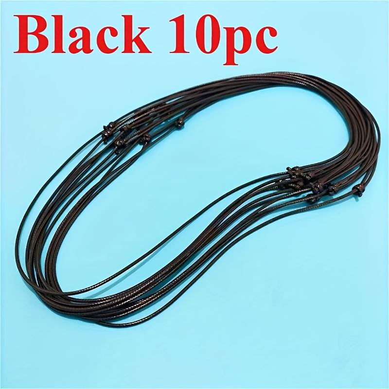10pcs High-quality Wax Rope Necklaces, Adjustable Length
