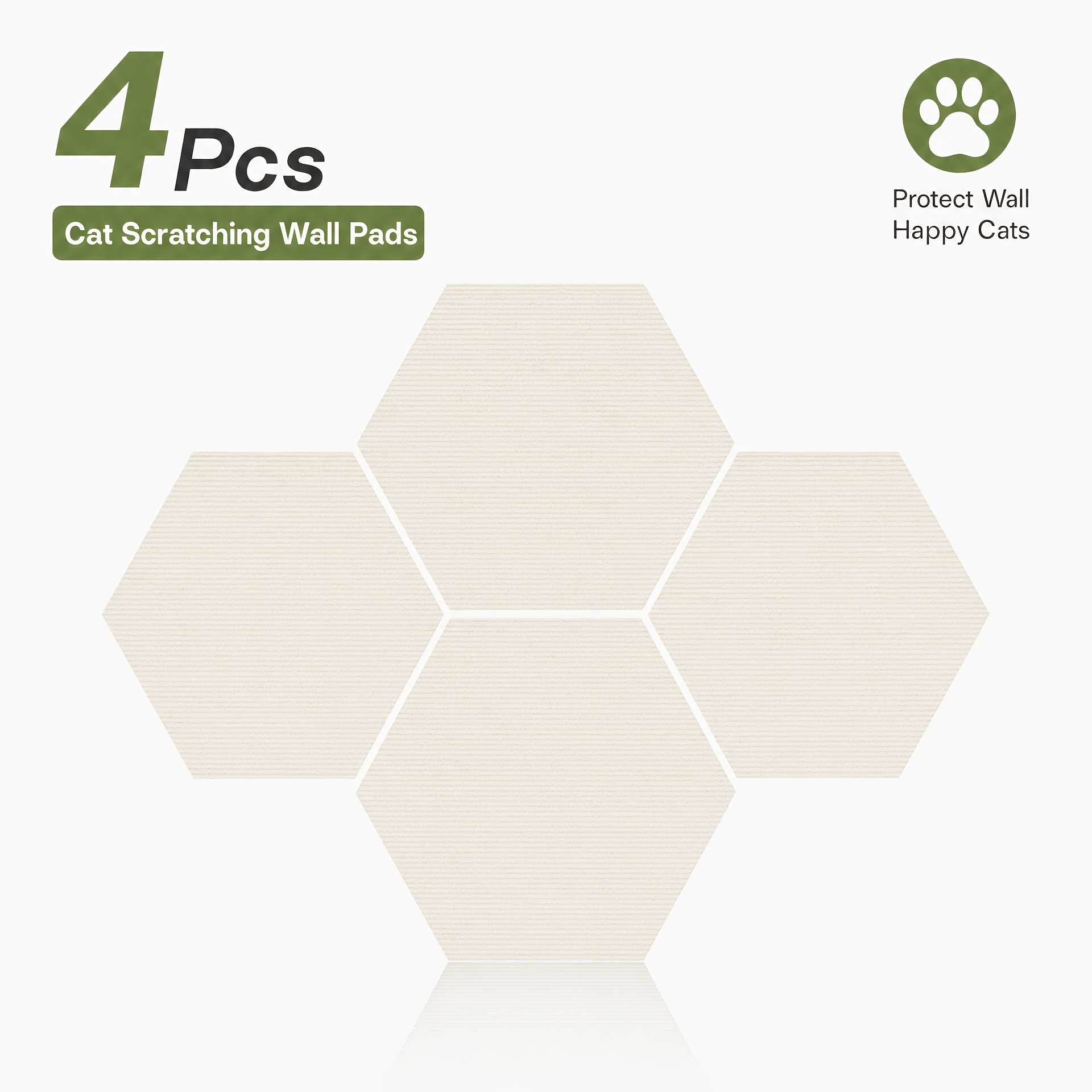 TEMU 4pcs Set, Self-adhesive Hexagonal Cat Scratching Protective Pads, 8 Color Options, Cuttable For Diy Arrangement. Made Of Thick, Wear-resistant,