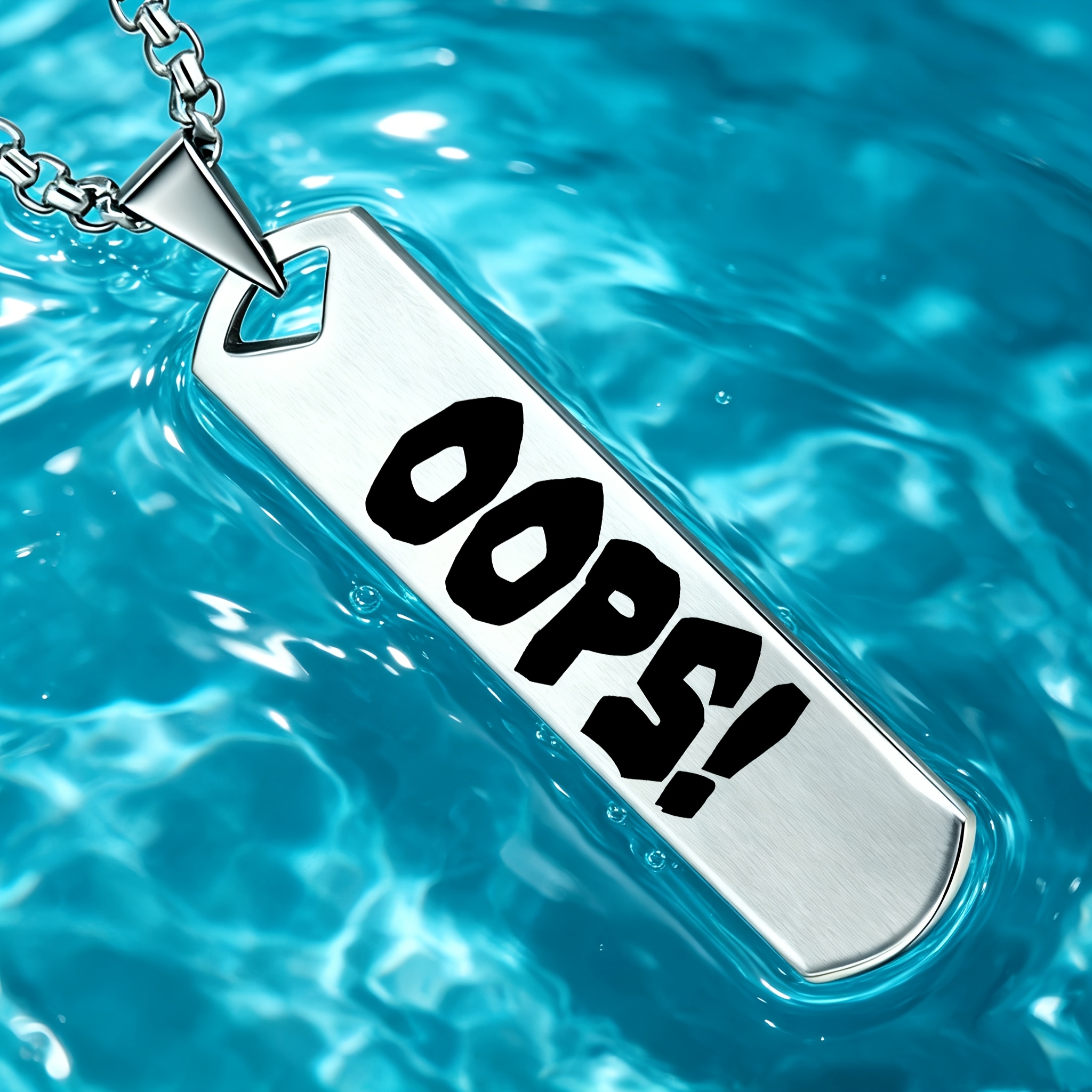 Fun "OOPS!" Pattern Design Pendant Necklace