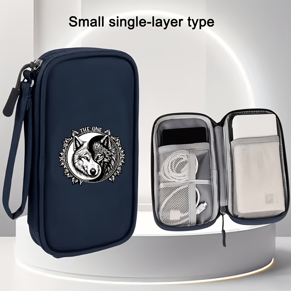 TEMU Cable Organizer Bag And Box - 1pc Portable Travel , Phone Pouch, Large Capacity Earphone Case, Can Store , Earphones, Etc., Suitable For Carry