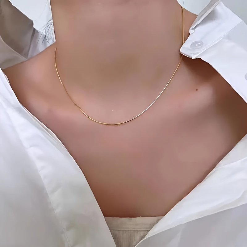 925 Silver Snake Bone Chain Necklace for Women