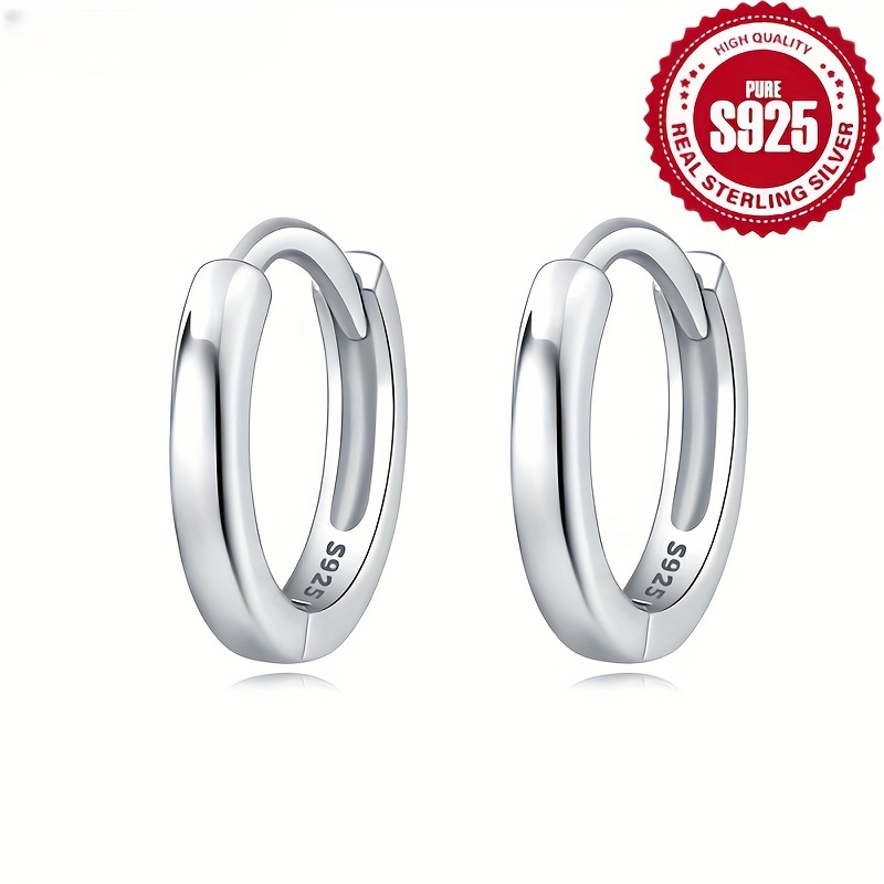 

Exquisite 925 Sterling Silver Hoop Earrings - Hypoallergenic, Elegant, And Sexy Accessories With 925 Silver Plating, Women, Ramadan Holiday, Christmas, And All , Suitable For