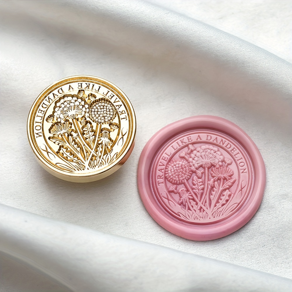 

1pc Dandelion Pattern Wax Seal Stamp Copper Head, New Plant Series Wax Seal Stamp Craft,sealing Stamp Head, For Wedding Invitations Christmas Envelopes Craft Seal Diy Decoration (wax Not Included)