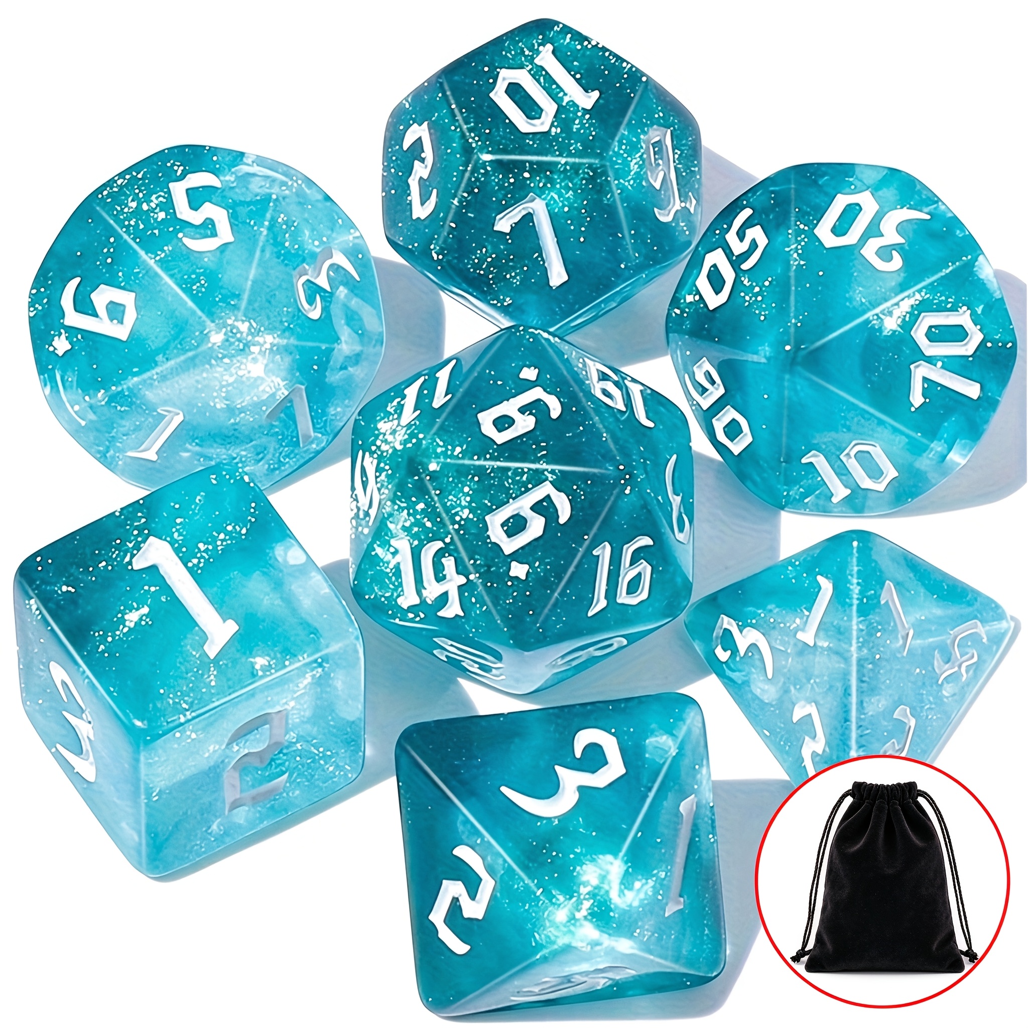 Juego de Dados Poliédricos DND para Dungeons and Dragons RPG MTG - con 1 Bolsa para Dad...