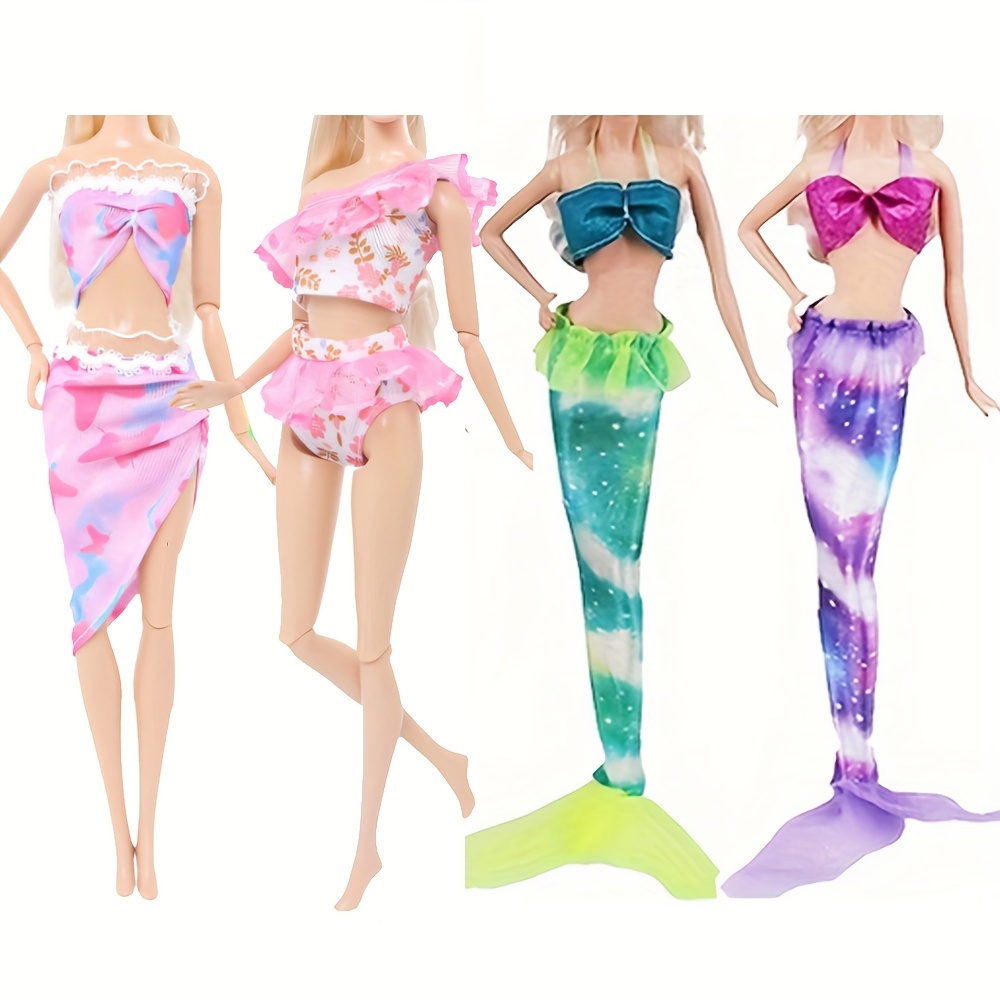Doll Clothes Diy Barbie Swimsuit 1/6 Handmade Fashion Doll Clothing Beach  Wear Dolls Temu