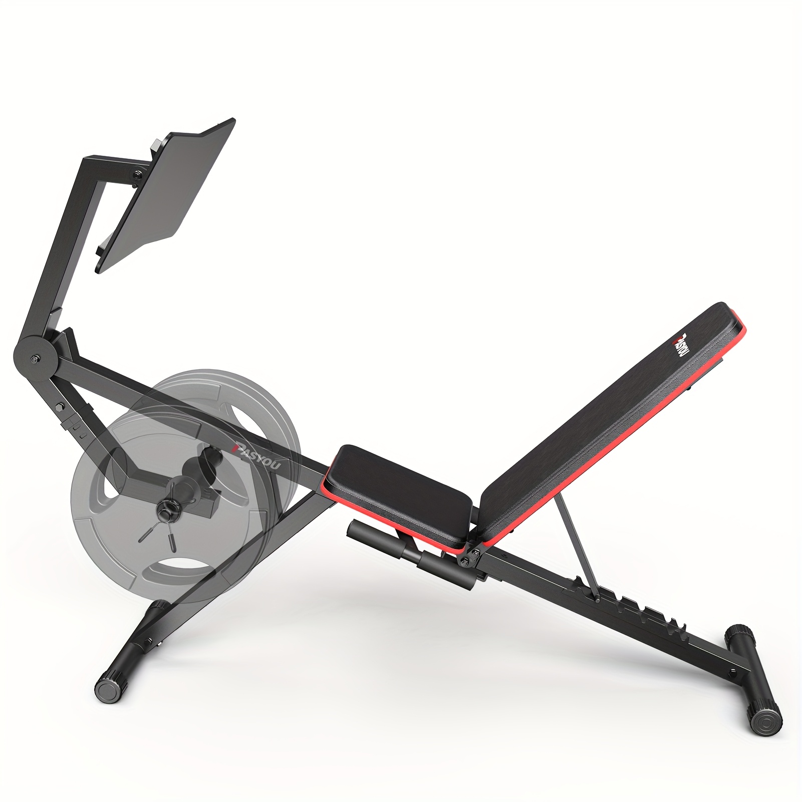 E-shop PASYOU Beinbeuger mit 6 verstellbaren Rückenlehnen, Beinbeuger fürs Home Gym, maximale Belastung Hantelschwung 100 kg, Beinbeuger mit