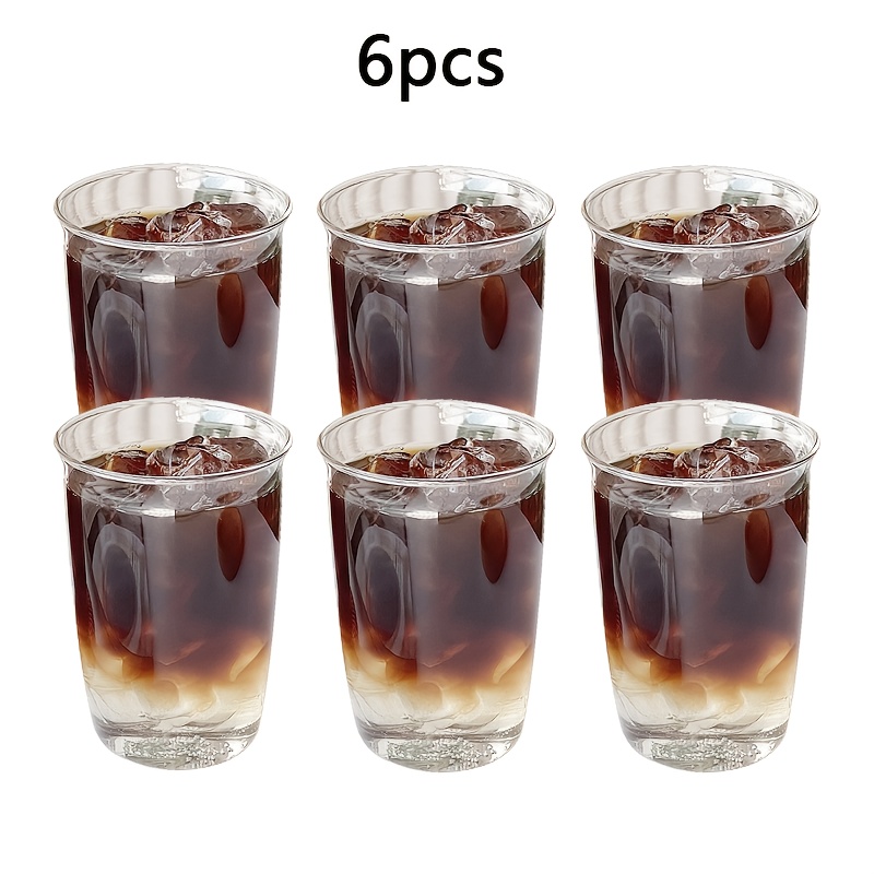 Image of Set Of 6 Iced Americano Latte Cups, Cups For Milk, Drinks, And Juice, Suitable For Home, Office, Barbecues, Restaurants, Bars, Parties, Valentine's Day, Weddings, Birthdays, And Other Celebrations