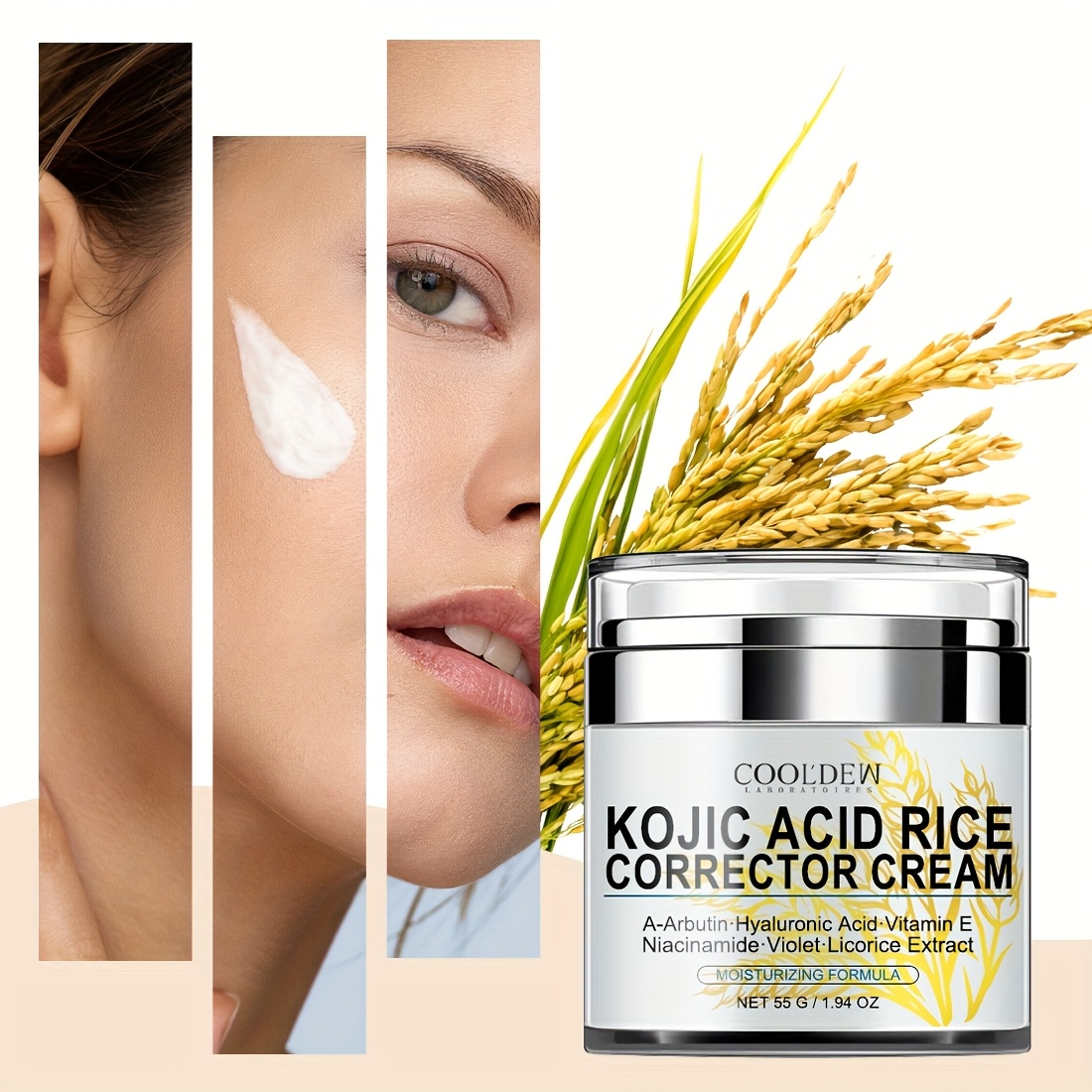 1pc kojic acid rice cream unisex adult moisturizer - Temu