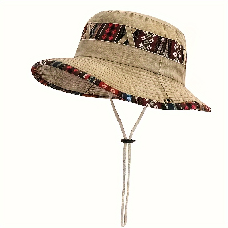 Surf Bucket Hat with Chin Straps Neck Cover Sun Protection Hat for