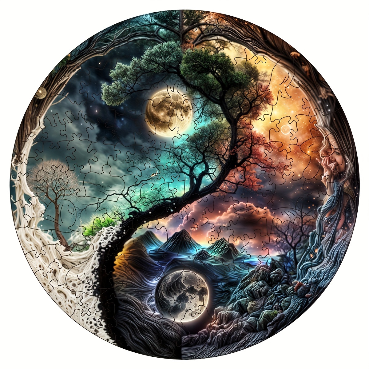 

Puzzle en bois Yin Yang : 28,5 x 28,5 cm, 11 x 11,2 pouces, 14 ans et plus, jouet de puzzle en boîte, pour l'entraînement, l'anniversaire, les vacances ou cadeau pour et .