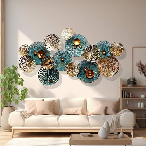 49x26 golden metal wall artwork oversized 3d flower sculpture for living room bedroom kitchen contemporary french inspired wall decoration
