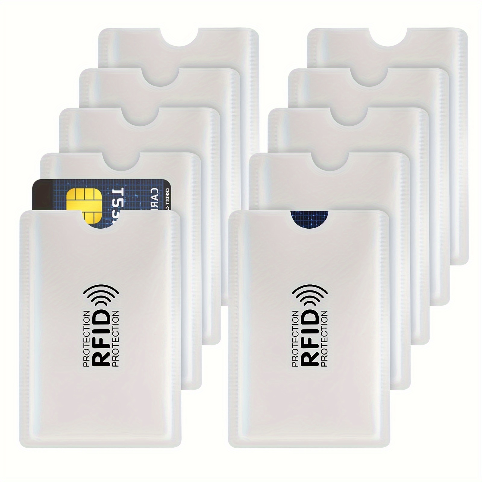 6-Pack RFID Blocking Card Sleeves, Aluminum Foil NFC Protection for Credit, ID, Bank Cards, Passport, No Electricity Needed, Desk & Drawer Organizers, Desk & Drawer Organizer for Home Storage