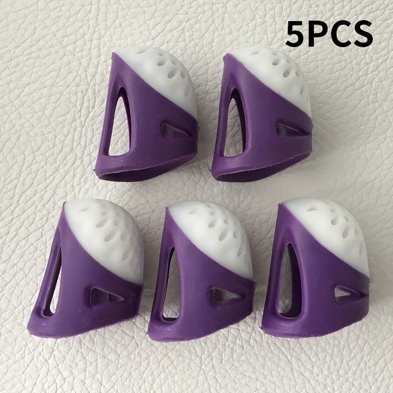 5/6pcs/set Sewing Thimble Protective Tips Silicone Material Anti-puncture Hand Sewing Accessories Suitable For Embroidery Thimble Stitch Sewing Tool