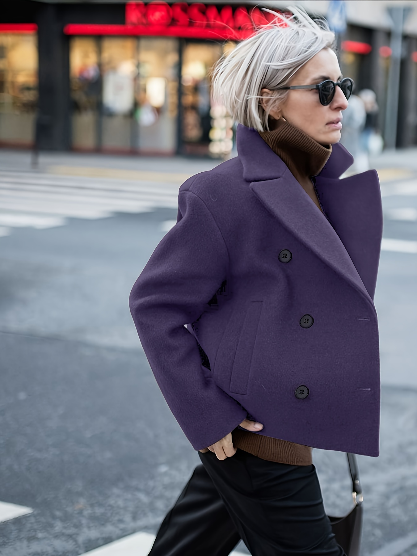 eleganter brauner damen trenchcoat doppelkappa stilvolle Temu