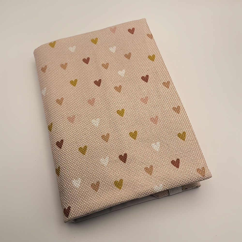 1pc handmade   heart fabric book cover flat printed handbook cloth book cover book lover gift couple gift